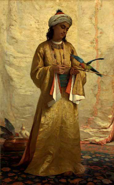 A Moorish Girl with Parakeet